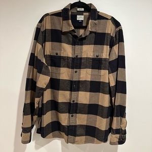 Men’s J. Crew Flannel — Black and Brown, Size XL